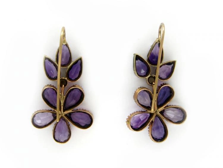 Amethyst & Pearl Flower Earrings 4 Amethyst & Pearl Flower Earrings - Image 2