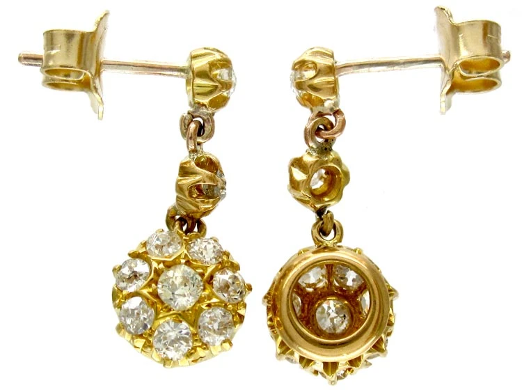 Diamond Cluster Drop Earrings 5 Diamond Cluster Drop Earrings - Image 3