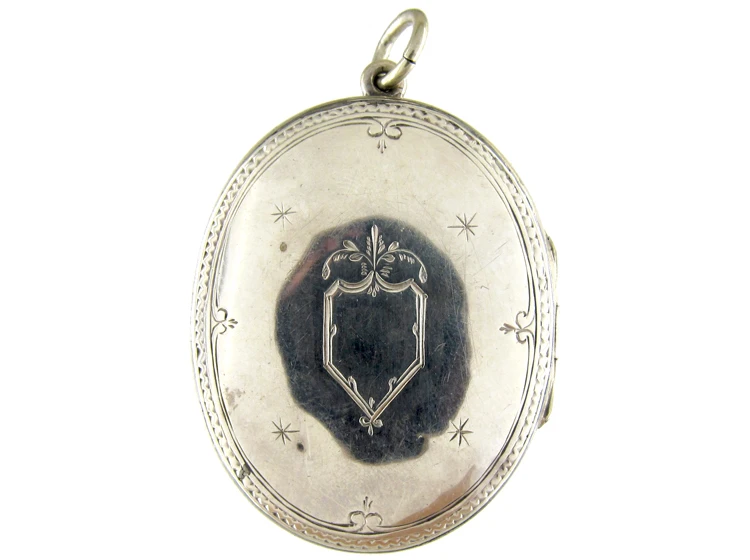 Large Oval Silver Victorian Locket 5 Large Oval Silver Victorian Locket - Image 3