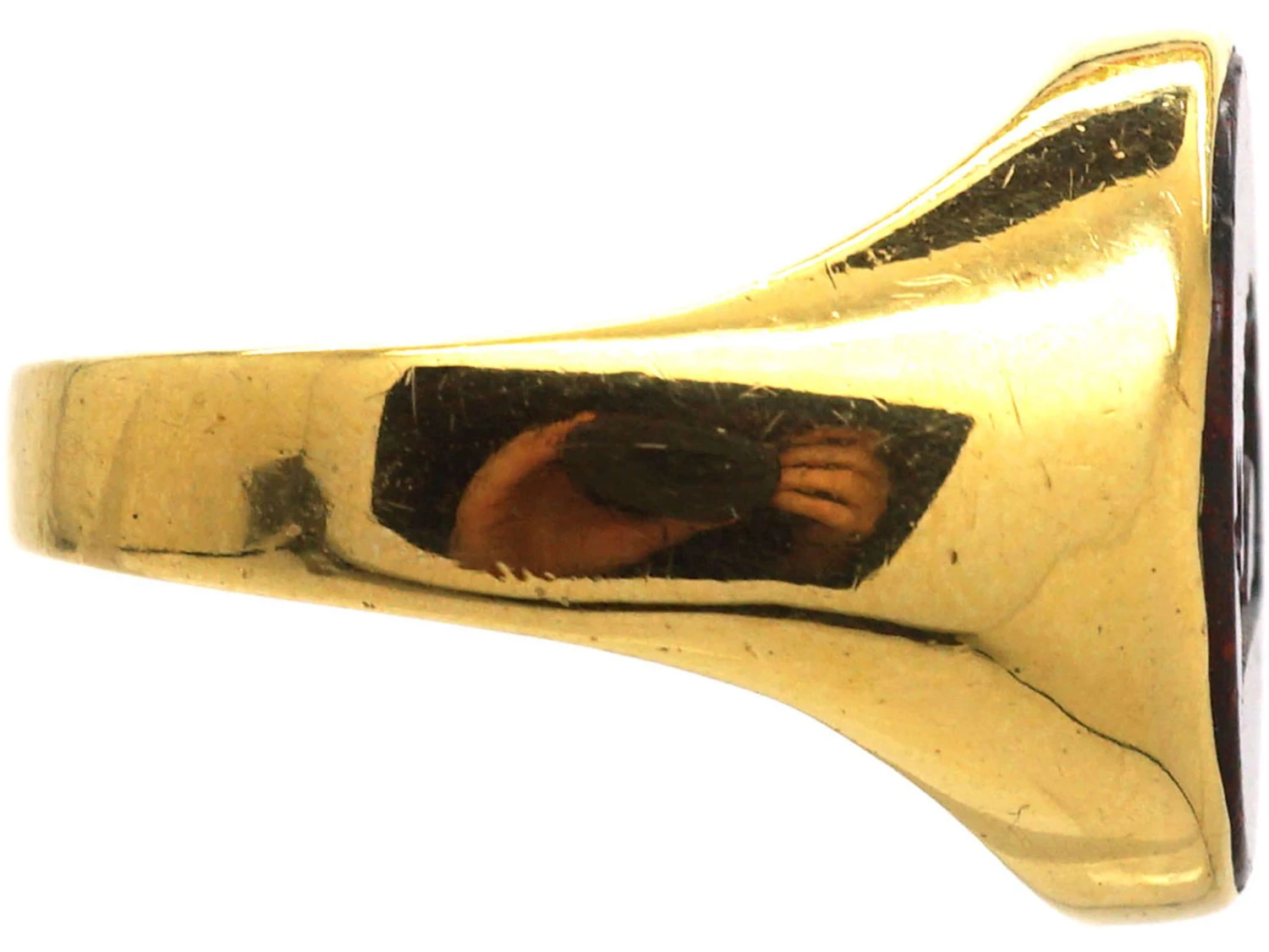 Victorian 18ct Gold Signet Ring Set With A Bloodstone With Dolphin Intaglio 7 Victorian 18ct Gold Signet Ring Set With A Bloodstone With Dolphin Intaglio - Image 5