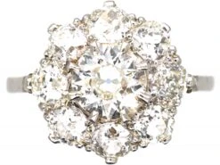 Platinum & Diamond Large Cluster Ring