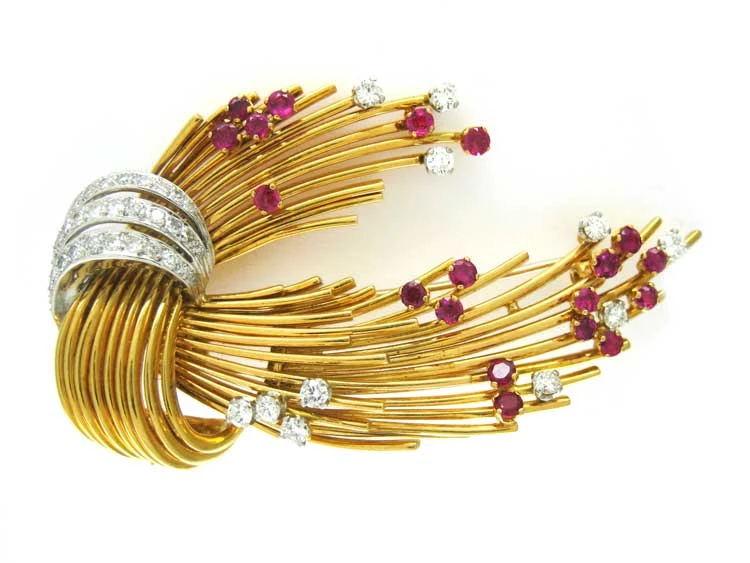 Kutchinksy 18ct Gold, Diamond & Ruby Spray 3 Kutchinksy 18ct Gold, Diamond & Ruby Spray