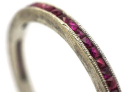 Art Deco Platinum Narrow French Cut Ruby Eternity Ring 8 Art Deco Platinum Narrow French Cut Ruby Eternity Ring -Antique Jewellery Company 22ac53b4 dsc08713