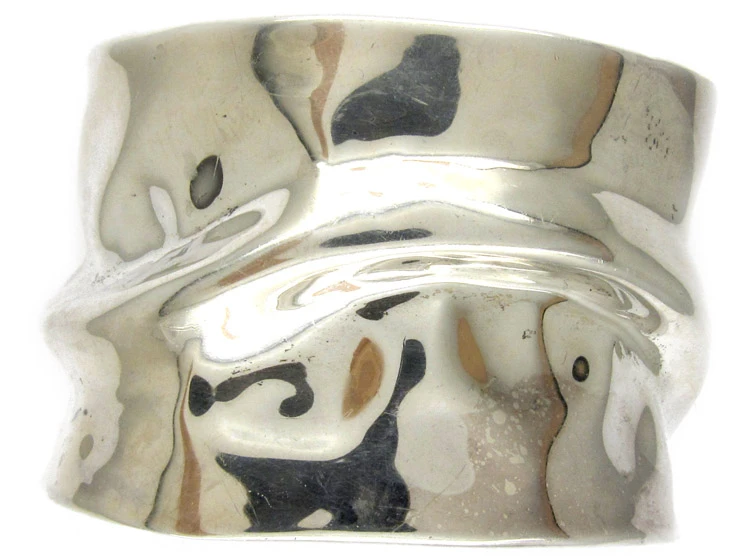 Wide Silver Ripple Bangle 3 Wide Silver Ripple Bangle