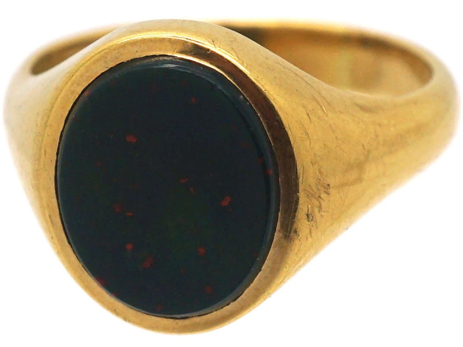 18ct Gold Signet Ring Set With A Bloodstone 10 18ct Gold Signet Ring Set With A Bloodstone - Image 8