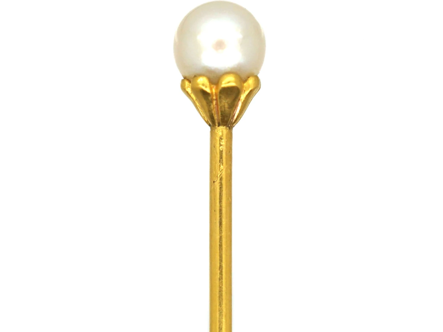 Edwardian 18ct Gold Tie Pin Set With A Natural Pearl 3 Edwardian 18ct Gold Tie Pin Set With A Natural Pearl