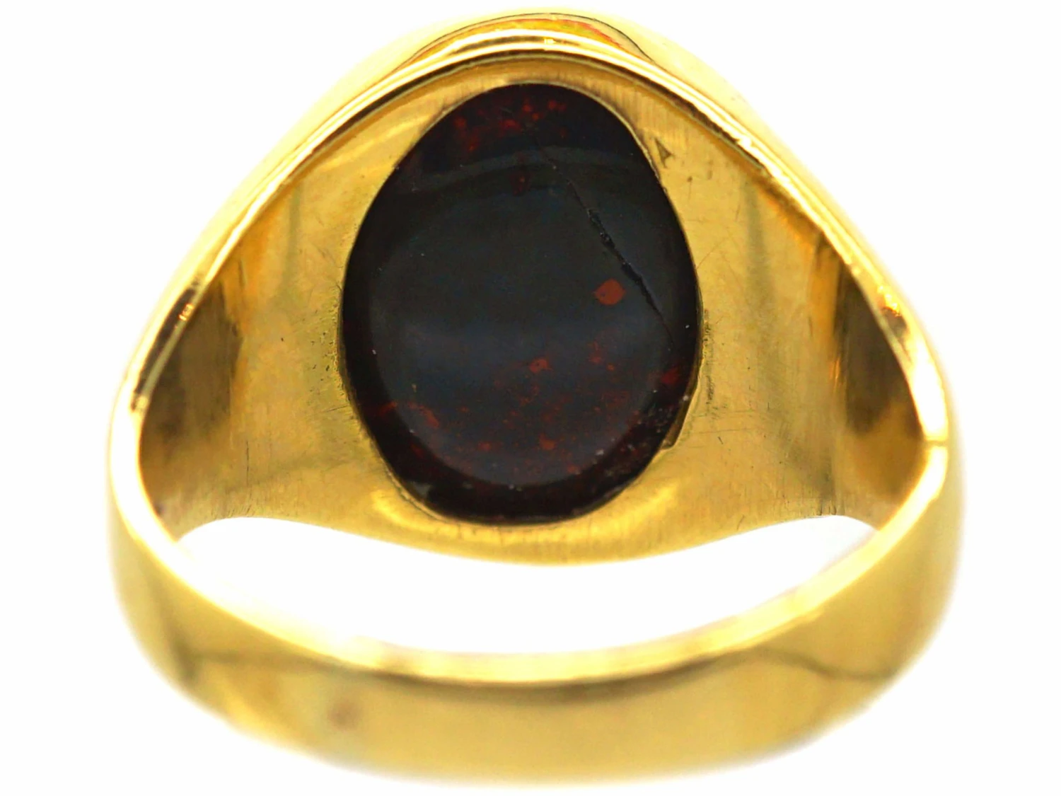 Victorian 18ct Gold Signet Ring Set With A Bloodstone With Dolphin Intaglio 6 Victorian 18ct Gold Signet Ring Set With A Bloodstone With Dolphin Intaglio - Image 4