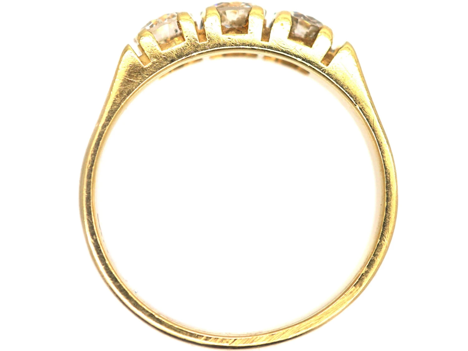 French 18ct Gold & Diamond Three Stone Ring 5 French 18ct Gold & Diamond Three Stone Ring - Image 3