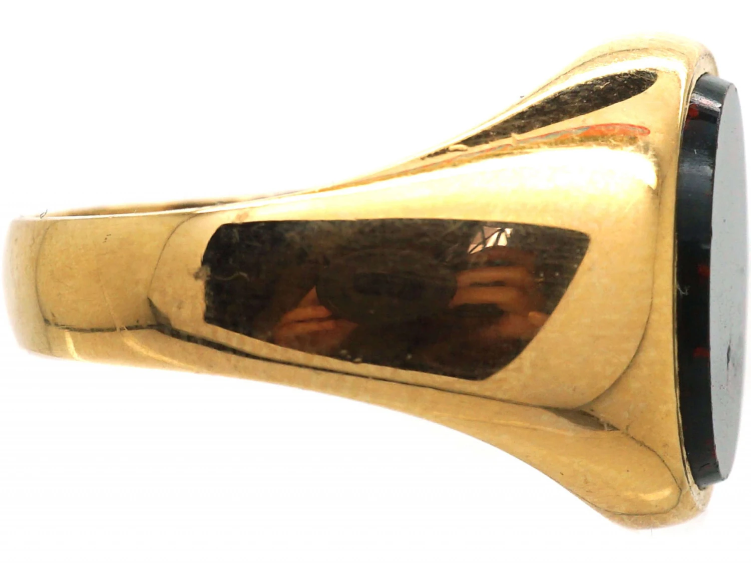 Edwardian 18ct Gold Signet Ring Set With A Plain Bloodstone 8 Edwardian 18ct Gold Signet Ring Set With A Plain Bloodstone - Image 6