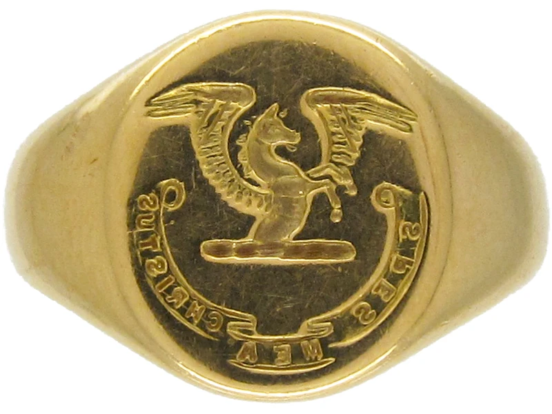 18ct Gold Pegasus Signet Ring 3 18ct Gold Pegasus Signet Ring