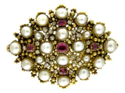 Regency Ruby Diamond Brooch