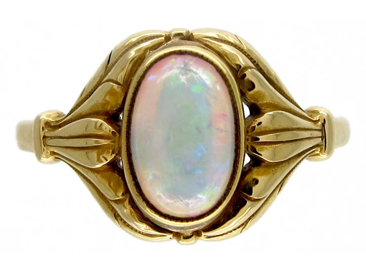 Art Nouveau Opal 14ct Gold Ring 3 Art Nouveau Opal 14ct Gold Ring