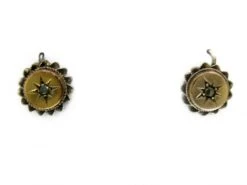 9ct Gold & Diamond Round Earrings