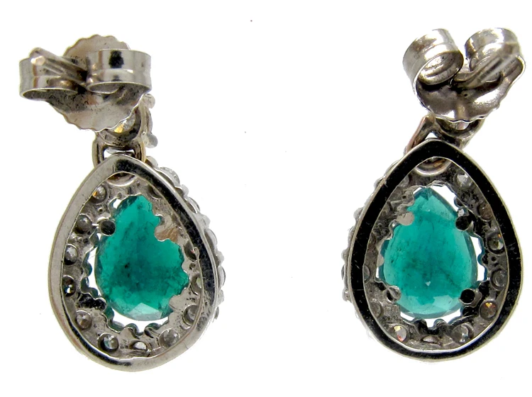Emerald & Diamond Pear Shape Earrings 5 Emerald & Diamond Pear Shape Earrings - Image 3