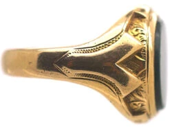 Large Victorian 15ct Gold & Bloodstone Signet Ring -Antique Jewellery Company 25667b16 dsc07232 scaled 1