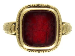 Early Victorian Engraved Carnelian Signet Ring