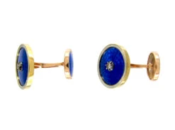 Diamond & Blue Enamel Gold Cufflinks -Antique Jewellery Company 25c1347626652 149