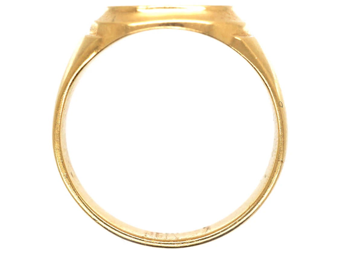 French Early 20th Century 18ct Gold Plain Signet Ring 5 French Early 20th Century 18ct Gold Plain Signet Ring - Image 3