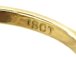 Art Deco 18ct White & Yellow Gold, Sapphire & Diamond Oval Cluster Ring -Antique Jewellery Company 260ba5ff dsc07966