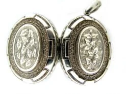 Oval Silver Locket -Antique Jewellery Company 26c