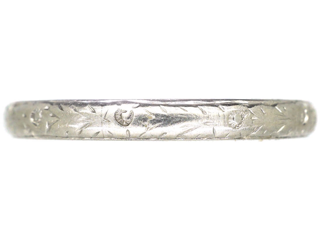 Art Deco Platinum Wedding Band 3 Art Deco Platinum Wedding Band