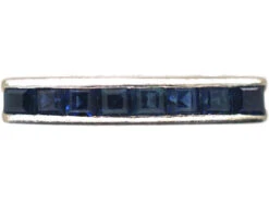 Art Deco 18ct White Gold & Sapphire Half Eternity Ring