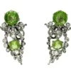 Peridot, Diamond & Platinum Clip-On Earrings -Antique Jewellery Company 28a