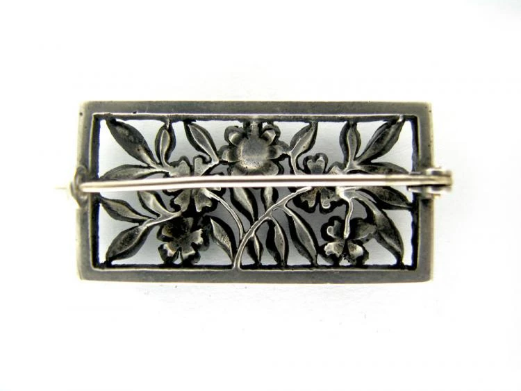 Coloured Paste Floral Brooch 4 Coloured Paste Floral Brooch - Image 2