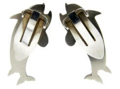 Georg Jensen Silver Dolphin Earrings -Antique Jewellery Company 293c