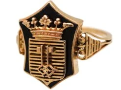 19th Century 18ct Gold & Onyx Ring With Coronet & Two Keys -Antique Jewellery Company 29a1c5d9 dsc00496 scaled 1