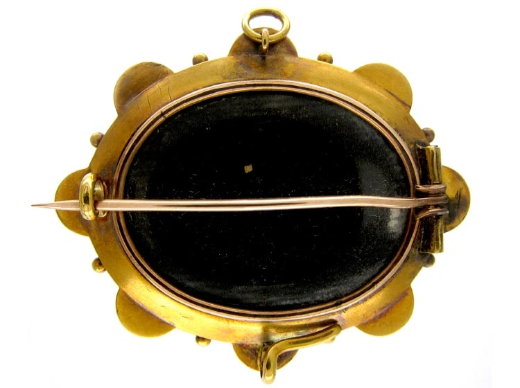 Banded Onyx 18ct Gold Brooch 4 Banded Onyx 18ct Gold Brooch - Image 2