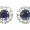 French 18ct Gold, Sapphire & Diamond Cluster Earrings 2 French 18ct Gold, Sapphire & Diamond Cluster Earrings -Antique Jewellery Company 29d6e33c dsc02653 scaled 1