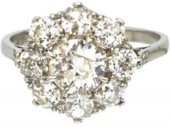 Platinum & Diamond Large Cluster Ring -Antique Jewellery Company 29e9730b dsc00235 scaled 1