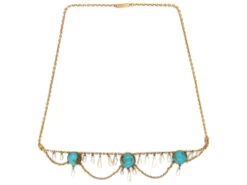 Gold,Turquoise & Mississippi Pearl Necklace By Murrle Bennett 10 Gold,Turquoise & Mississippi Pearl Necklace By Murrle Bennett -Antique Jewellery Company 2a1 2