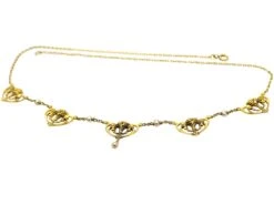 French Belle Epoque 18ct Gold Garland Necklace Set With Natural Pearls 6 French Belle Epoque 18ct Gold Garland Necklace Set With Natural Pearls -Antique Jewellery Company 2a10299f dsc06497 scaled 1