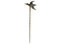Flying Duck Tie Pin In Gold, Silver, Enamel & Diamond 7 Flying Duck Tie Pin In Gold, Silver, Enamel & Diamond -Antique Jewellery Company 2a1263604206 396