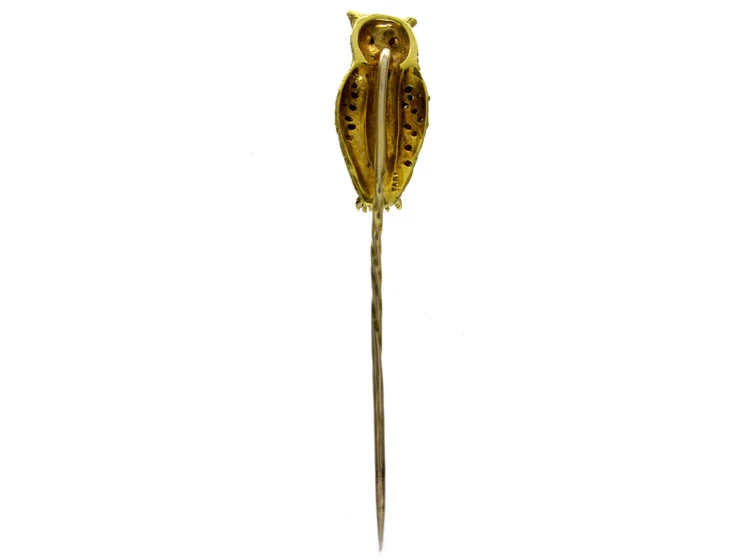 Owl 18ct Gold Tie Pin 5 Owl 18ct Gold Tie Pin - Image 3