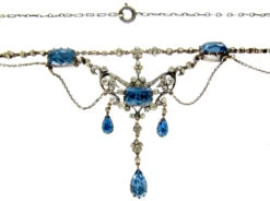Blue & White Paste Edwardian Festoon Necklace