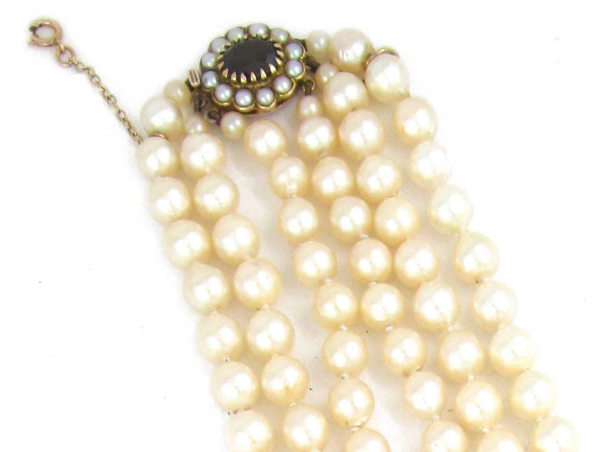 Three Strand Pearl Necklace 4 Three Strand Pearl Necklace - Image 2