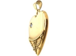 Edwardian Large 15ct Gold Heart Shaped Pendant Set With A Sapphire 6 Edwardian Large 15ct Gold Heart Shaped Pendant Set With A Sapphire -Antique Jewellery Company 2a93d044 dsc03912 scaled 1