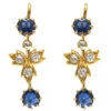 18ct Gold Edwardian Sapphire ​& Diamond Drop Earrings -Antique Jewellery Company 2ae8487c img 4832