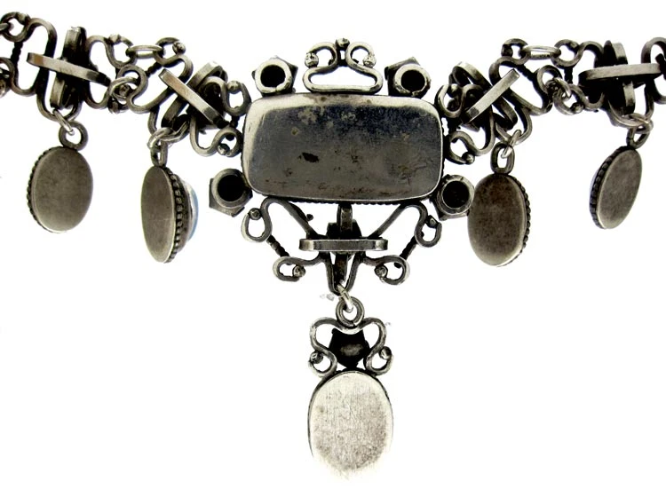 Opal & Moonstone Arts & Crafts Silver Necklace 5 Opal & Moonstone Arts & Crafts Silver Necklace - Image 3