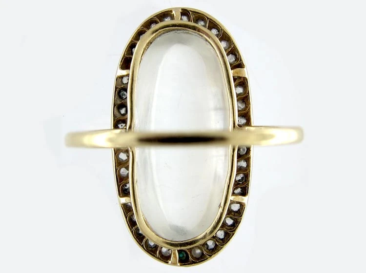 Large Moonstone & Diamond Ring 4 Large Moonstone & Diamond Ring - Image 2
