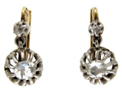 Rose Diamond 18ct Gold Victorian Earrings