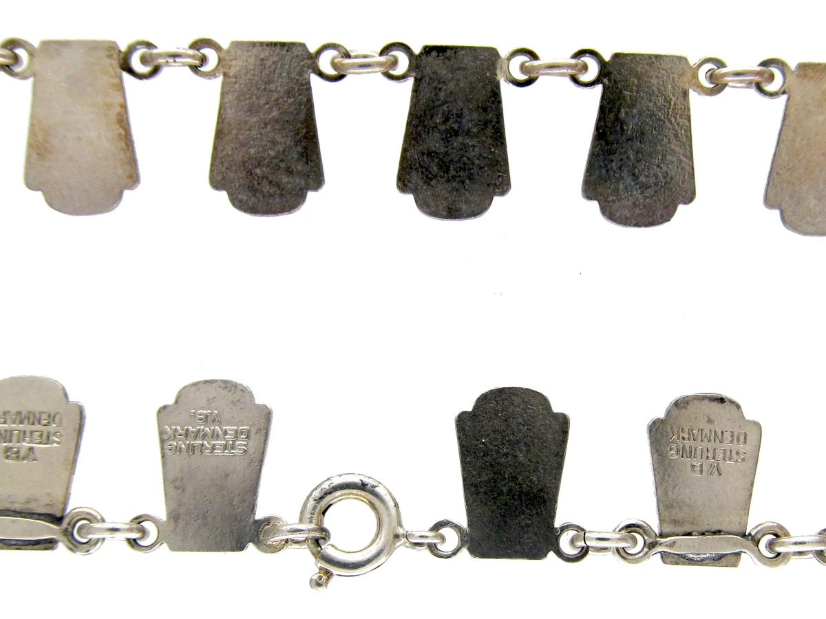 Danish Art Deco Pale Blue Enamel & Silver Necklace 5 Danish Art Deco Pale Blue Enamel & Silver Necklace - Image 3