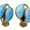 David Andersen Silver ​& Enamel Leaf Earrings -Antique Jewellery Company 2c1 2