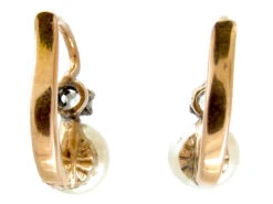Edwardian 18ct Gold, Rose Diamond & Pearl Earrings 8 Edwardian 18ct Gold, Rose Diamond & Pearl Earrings -Antique Jewellery Company 2c1