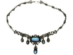 Opal ​& Moonstone Arts ​& Crafts Silver Necklace