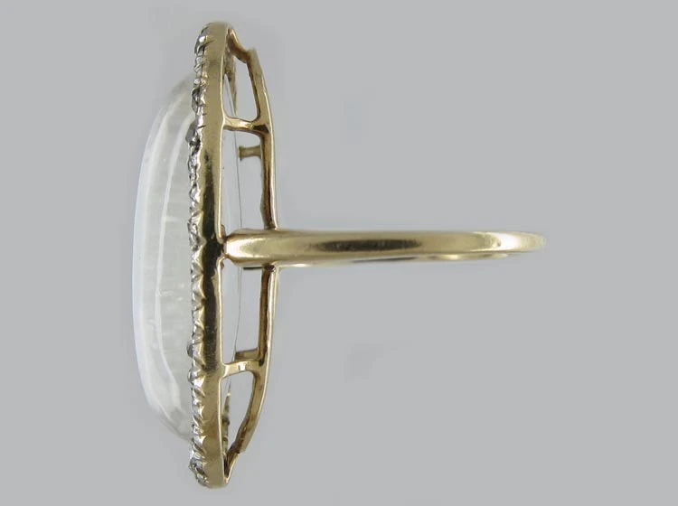 Large Moonstone & Diamond Ring 5 Large Moonstone & Diamond Ring - Image 3