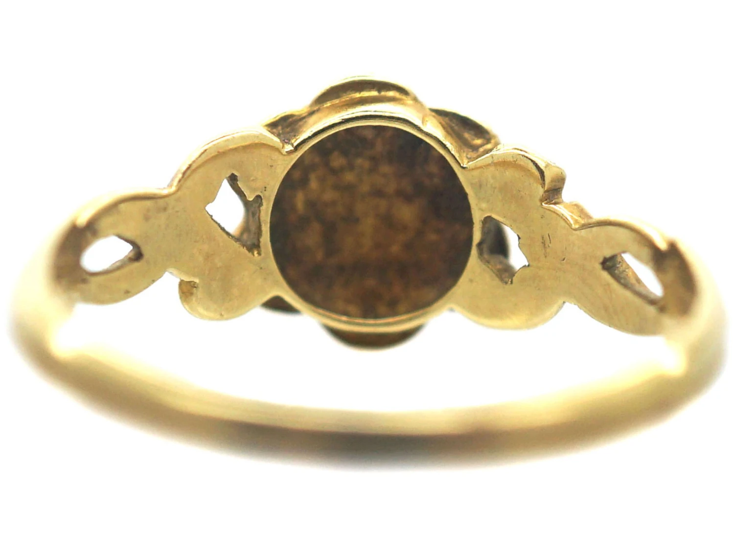 Regency 15ct Gold Natural Split Pearl & Ruby Cluster Ring With Glazed Locket On The Reverse 6 Regency 15ct Gold Natural Split Pearl & Ruby Cluster Ring With Glazed Locket On The Reverse - Image 4